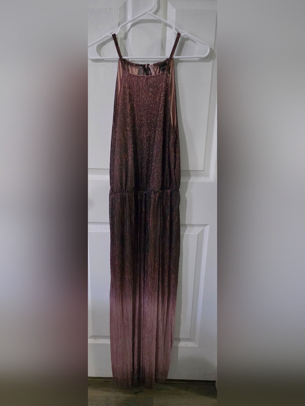 Libian Shimmery Plum Gradient Maxi Dress